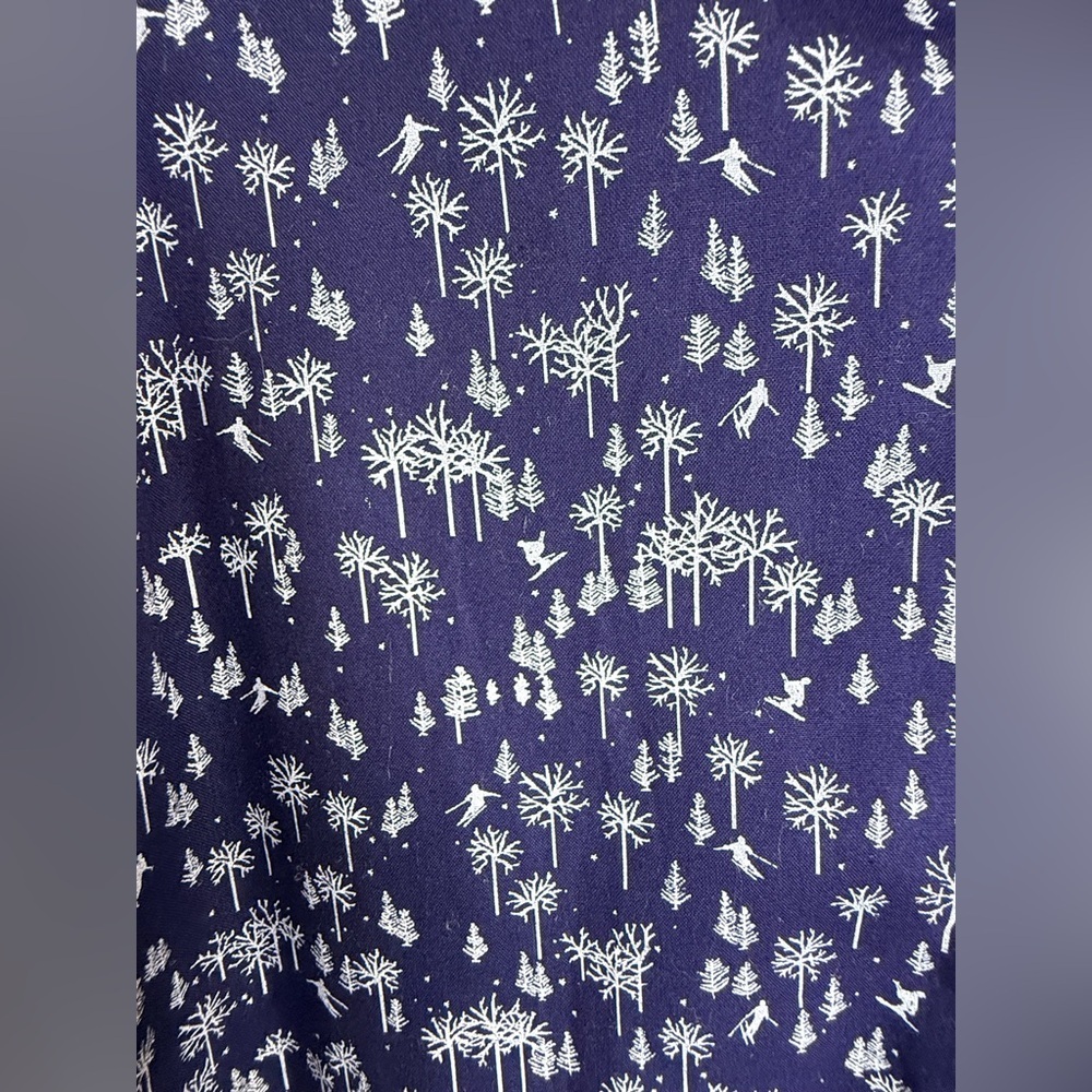 Gap preppy Navy Winter Ski all over print button front 100% Cotton shirt Large - Picture 6 of 9
